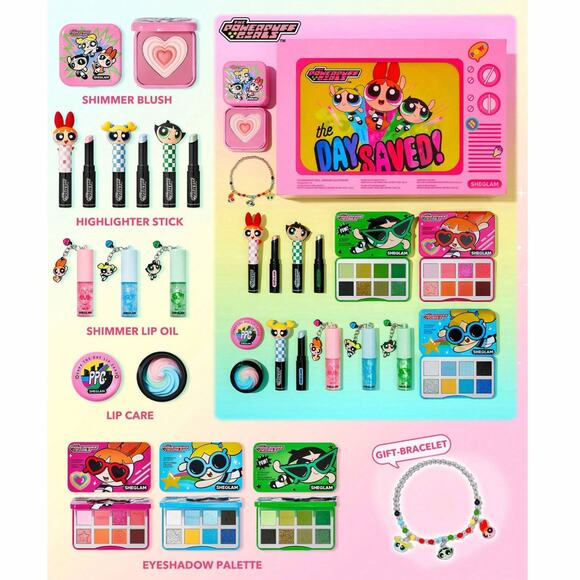 The Powerpuff Girls X SheGlam Makeup Set Complete Collection 11 Piece + Bracelet - Picture 8 of 14